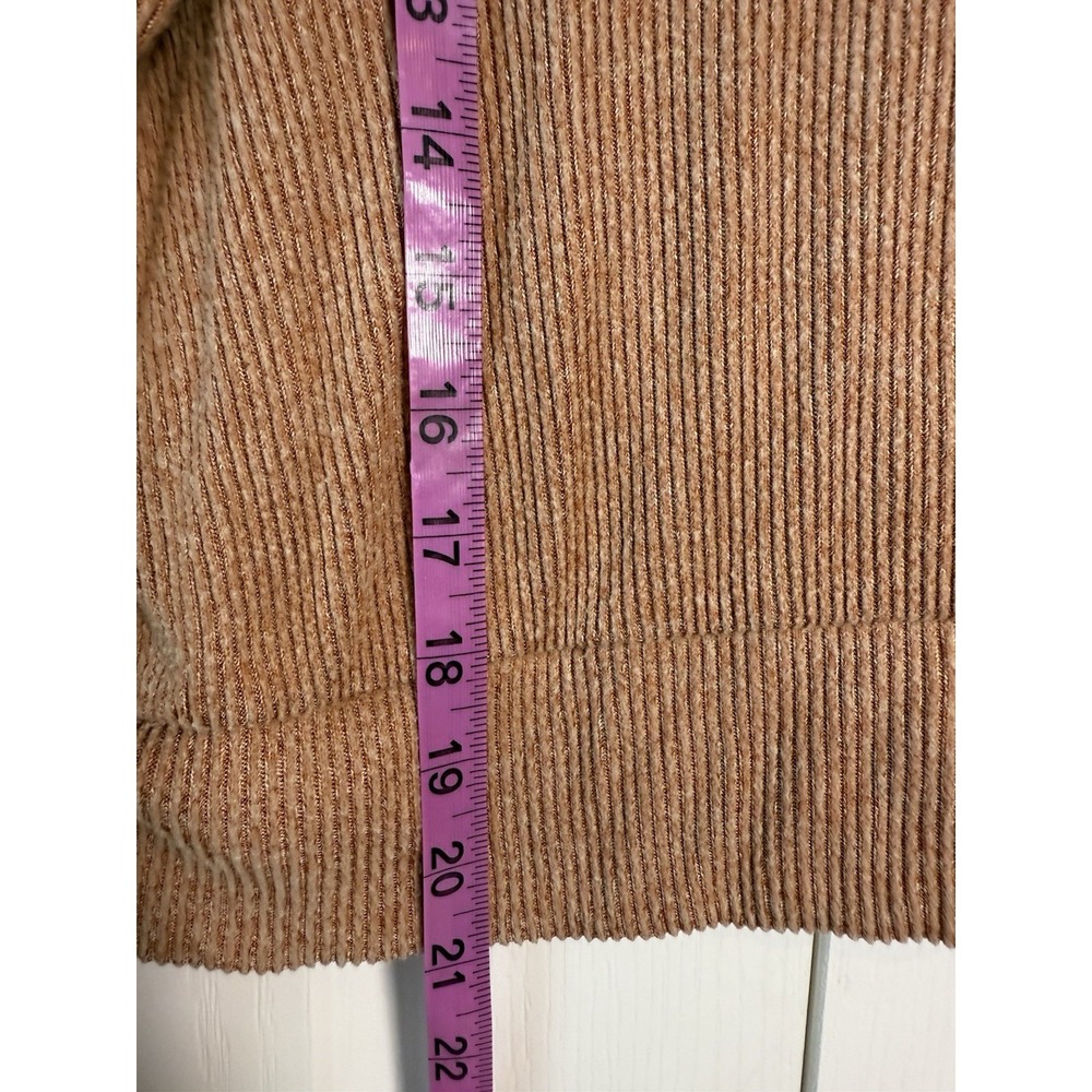 Women's Brown Ribbed Knit Long Sleeve Pullover Sweater Size M Brand So - Picture 3 of 5